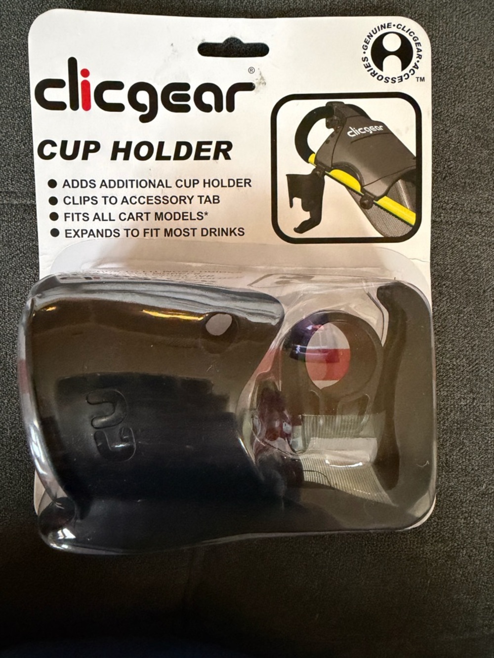 Clicgear Black Cup Holder for Golf Carts